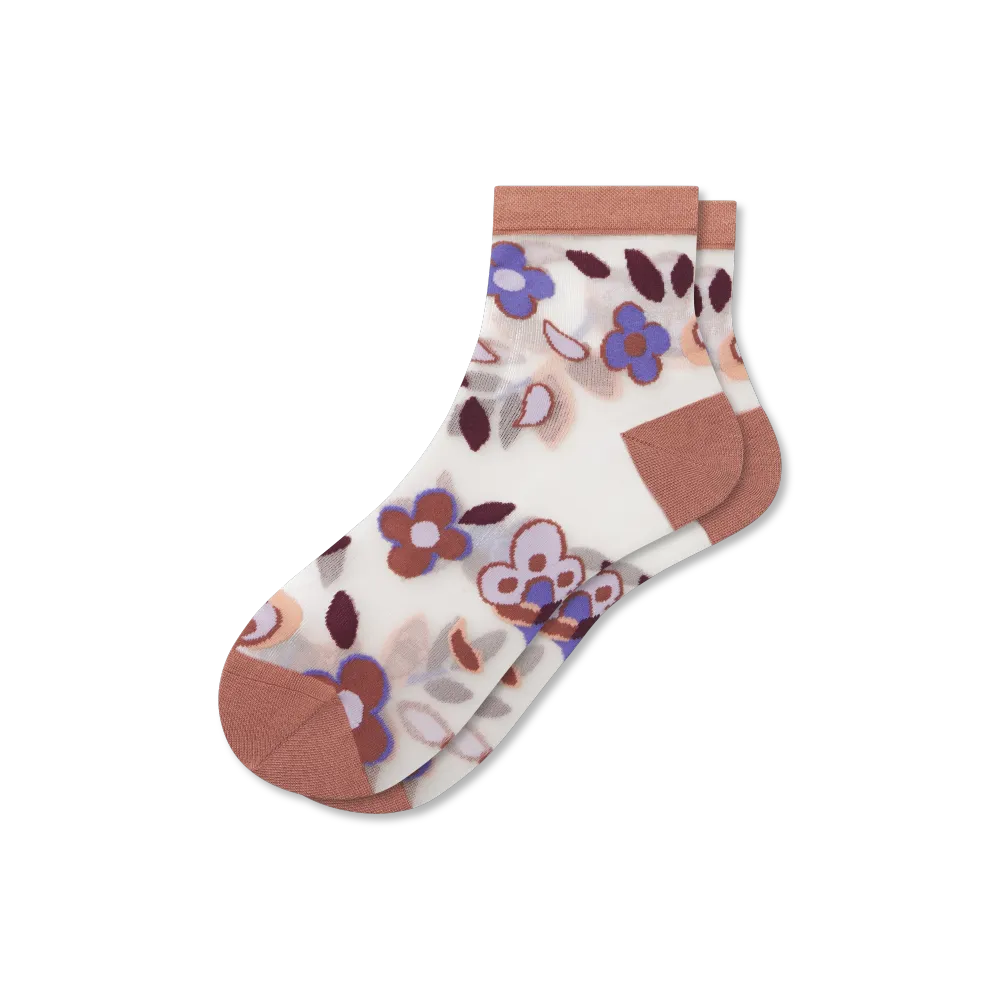 Women’s Sheer Garden Party Quarter Socks