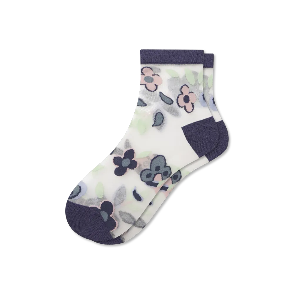 Women’s Sheer Garden Party Quarter Socks